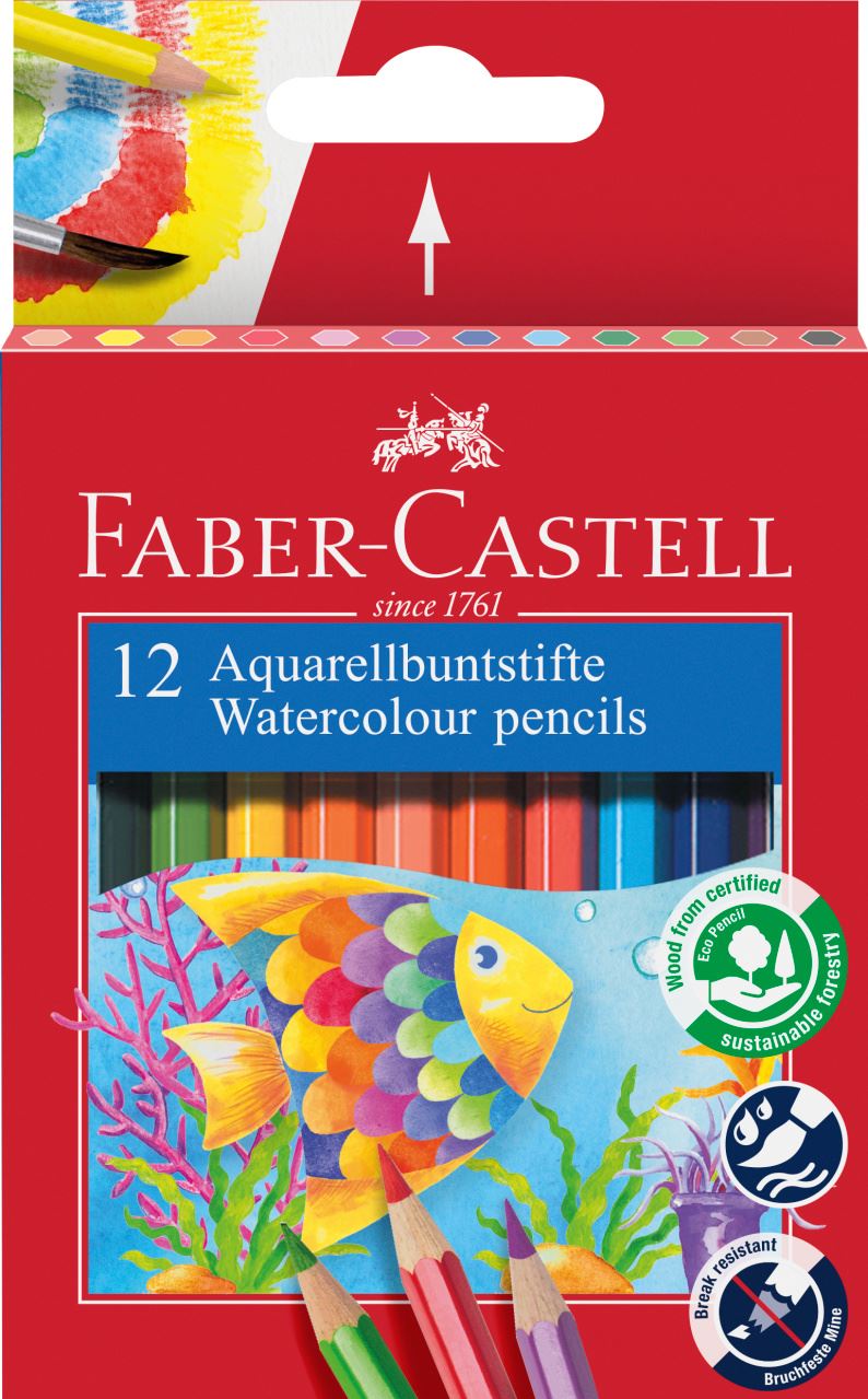 Faber-Castell - 12 Watercolour pencil Parrot, short