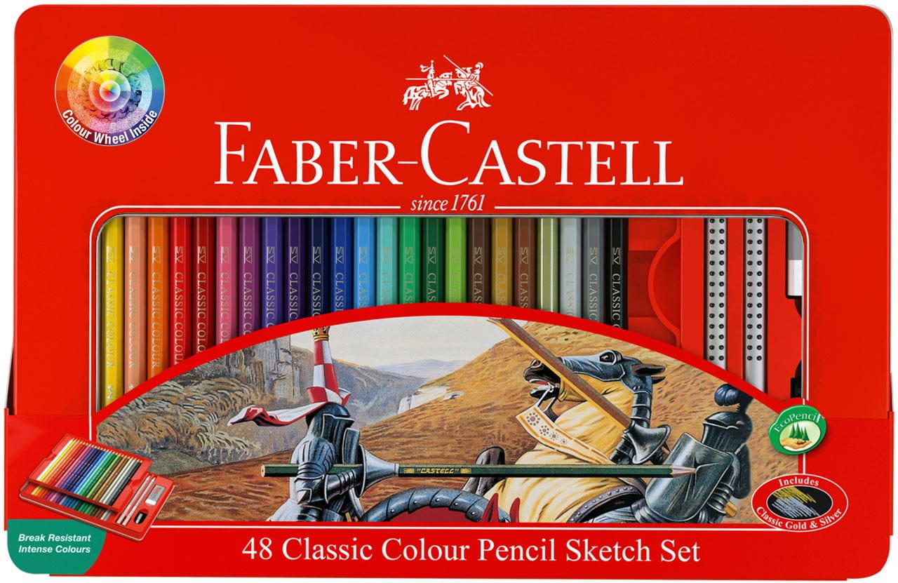 Faber-Castell - 48 Classic Colour Pencils Sketch Set