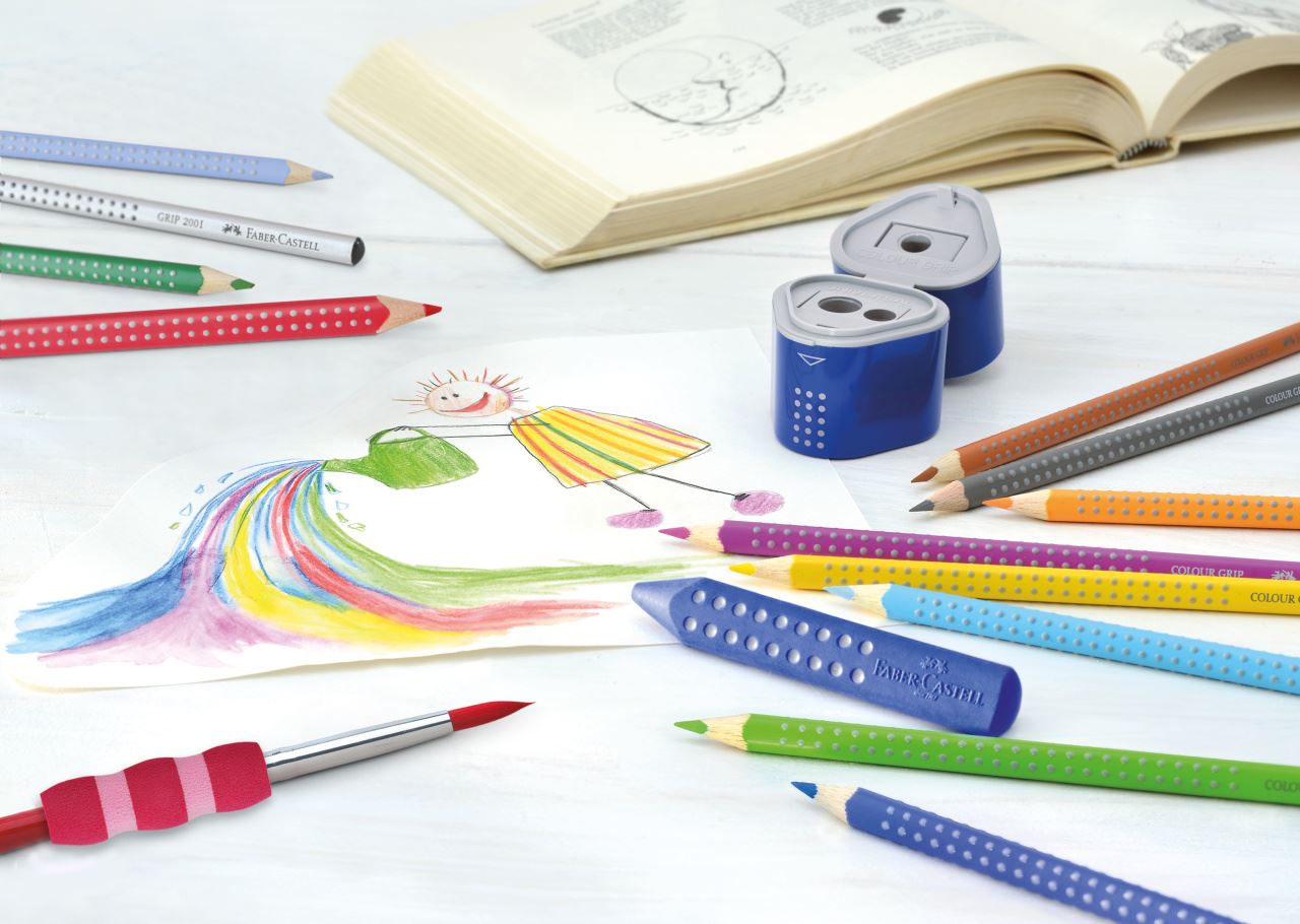 Faber-Castell - Colour Grip colour pencil, cardboard wallet of 12
