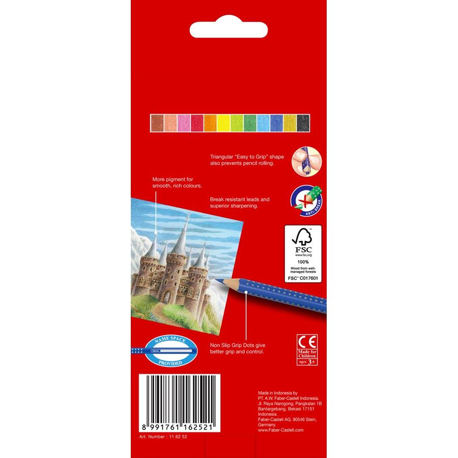 Faber-Castell - Grip colour pencil pack of 12