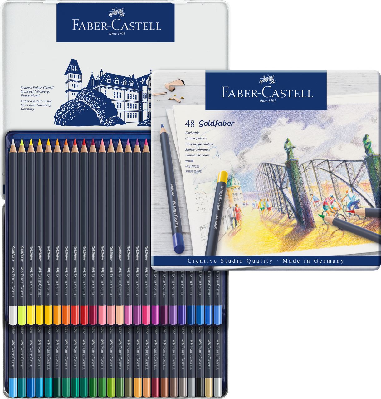 Faber-Castell - Goldfaber colour pencil, tin of 48