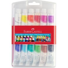 Faber-Castell - Gouache colours, colour tubes, plastic wallet of 12
