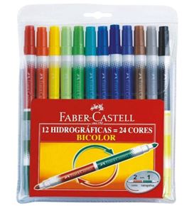 Faber-Castell - Fibre tip pen Bicolor wallet of 12