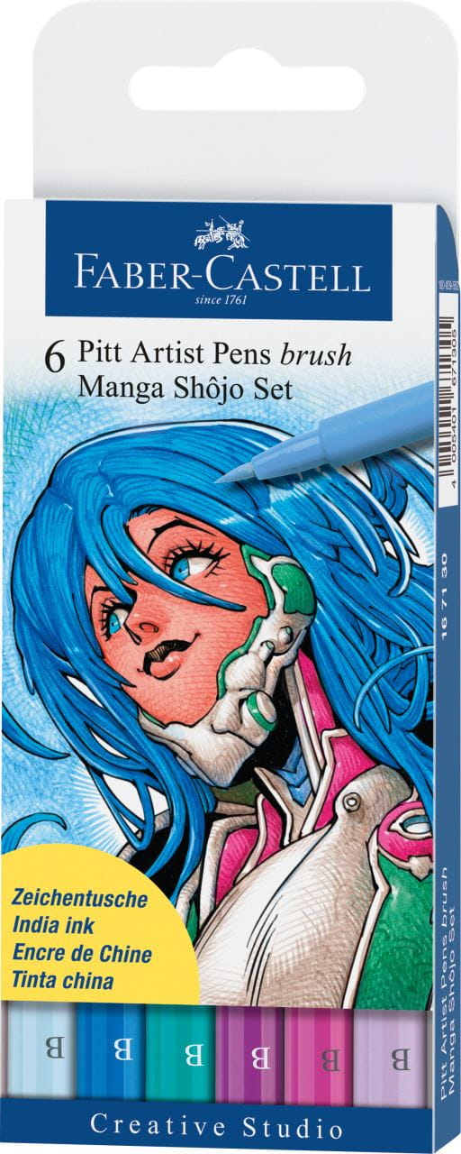 Pitt Artist Pen Brush India wallet 6, Shôjo