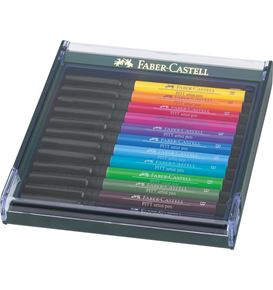 Faber-Castell - Pitt Artist Pen Brush India ink pen, set of 12, Basic tones