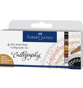 Faber-Castell - Pitt Artist Pen Calligraphy India ink pen, set of 6
