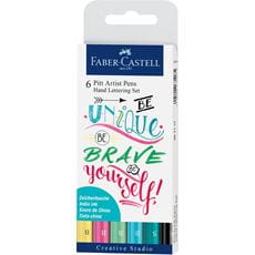 Faber-Castell - Pitt Artist Pen India ink pen, set of 6 Lettering, Pastel