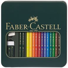 Faber-Castell - Tin box Mixed media Polychromos & Castell 9000