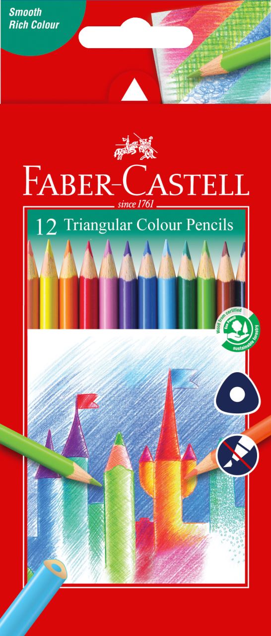 Faber-Castell - 12 Tri Colour Colour Pencils