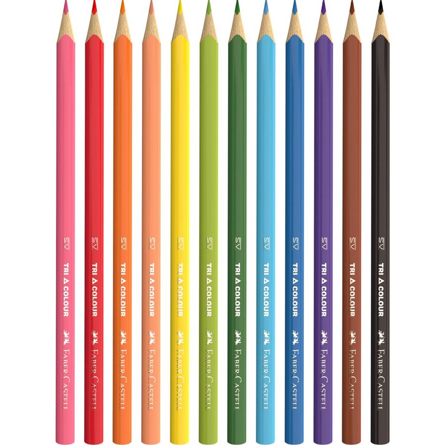 Faber-Castell - Triangular colour pencil pack of 12