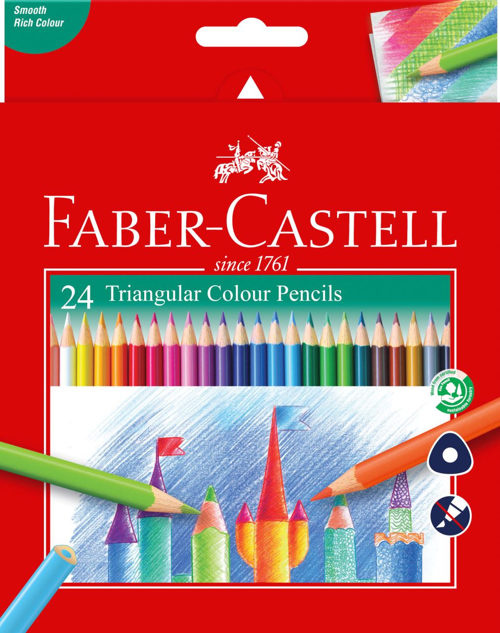 Faber-Castell - 24 Tri Colour Colour Pencils