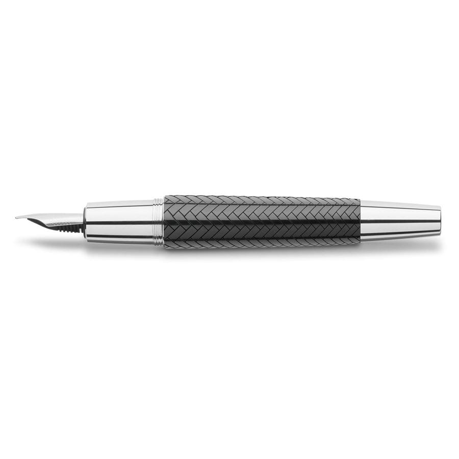Faber-Castell - e-motion precious resin parquet fountain pen, M, black
